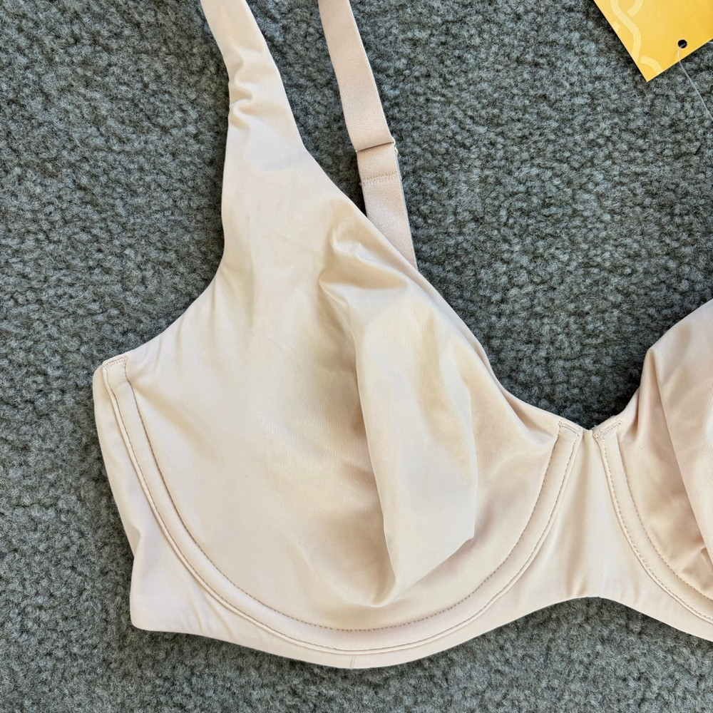 NWT Delmira Scoop Neck Nude Lined Underwire Bra | Sz 38D - Picture 2 of 7